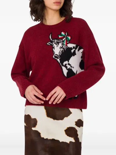 Moschino Shetland Wool Pullover Archive In Red