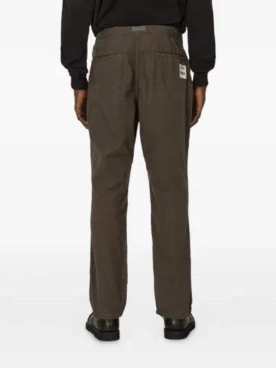 Undercover Pleated Belted Trousers In Brown