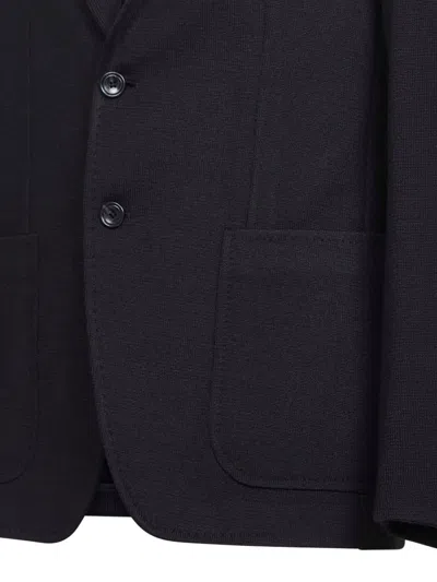 Tagliatore Log-detail Single-breasted Blazer In Black