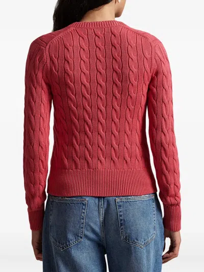 Polo Ralph Lauren Cable-knit Cotton Crewneck Cardigan In Multi