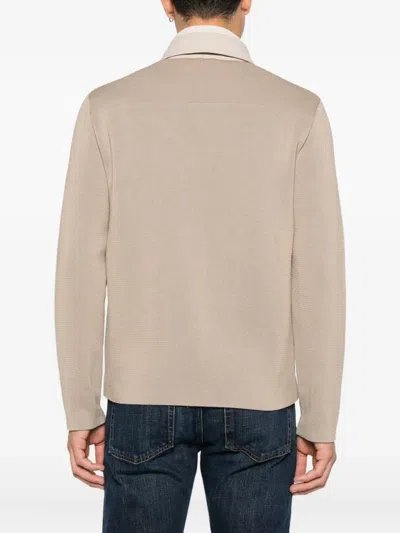 Herno Tailored Blazer With Chest Pockets And Collared Neck In Neutral