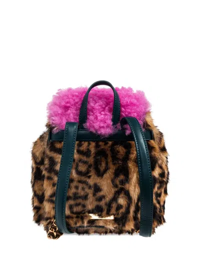 Kurt Geiger Small Hoxton Animal-print Backpack In Brown
