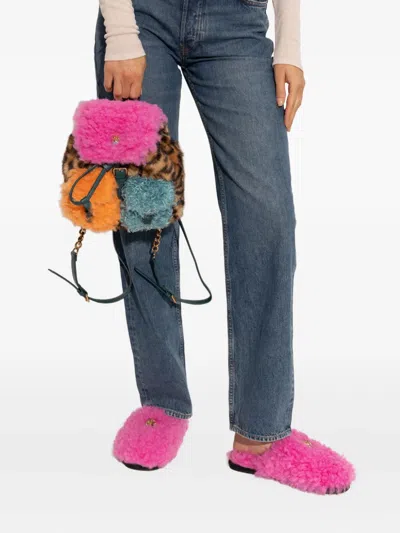 Kurt Geiger Small Hoxton Animal-print Backpack In Brown