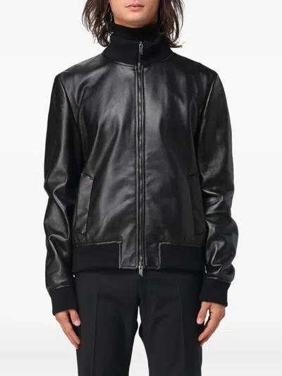 Salvatore Santoro Zip Leather Jacket In Black