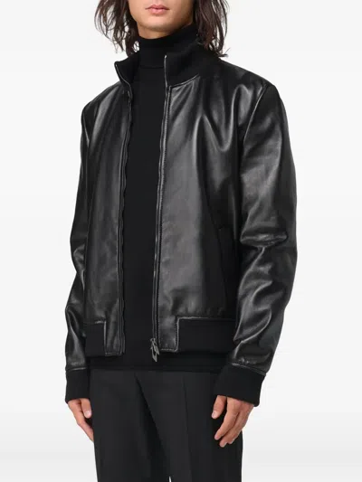Salvatore Santoro Zip Leather Jacket In Black