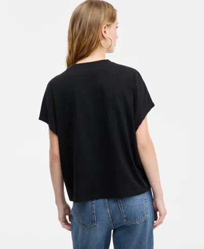 Hugo Boss Boss Orange Emason Rhinestone Embellished Cotton Graphic T-shirt In Black