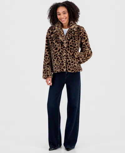 Bcx Juniors' Faux-fur Blazer In Animal Print