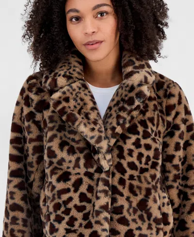 Bcx Juniors' Faux-fur Blazer In Animal Print