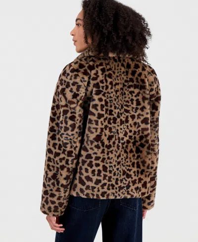 Bcx Juniors' Faux-fur Blazer In Animal Print