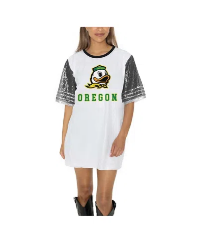 Gameday Couture Women's White Oregon Ducks Full Sequin Jersey Dress In White