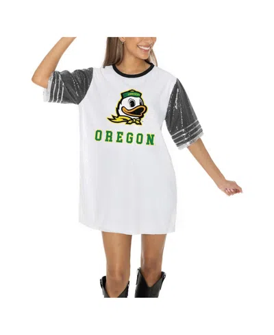 Gameday Couture Women's White Oregon Ducks Full Sequin Jersey Dress In White