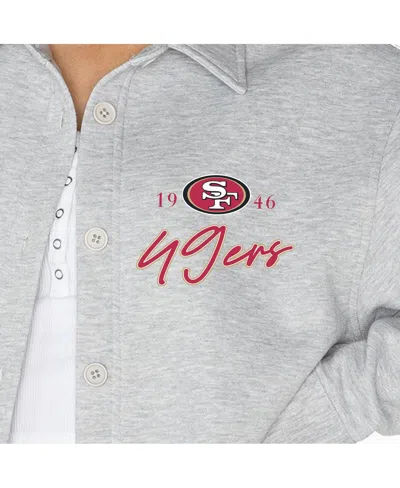 Gameday Couture Women's Ash San Francisco 49ers Full-button Long Sleeve Overshirt In Gray