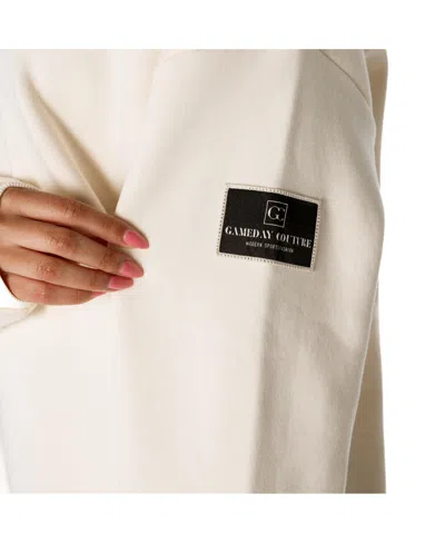 Gameday Couture Women's Cream Dallas Cowboys Premium Fleece Oversized Drop Shoulder Pullover Sweatshirt In White