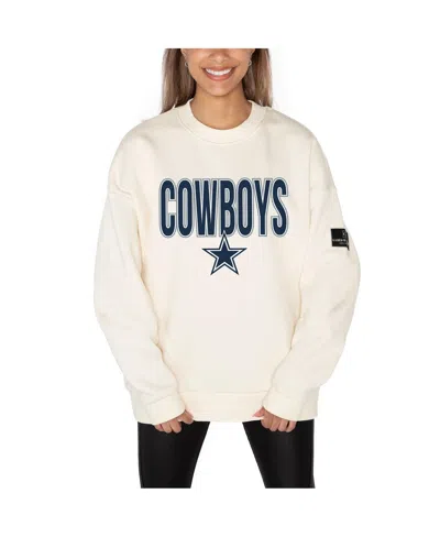 Gameday Couture Women's Cream Dallas Cowboys Premium Fleece Oversized Drop Shoulder Pullover Sweatshirt In White