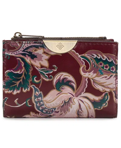 Patricia Nash Busalla Leather Bifold Zipper Wallet In Burgundy