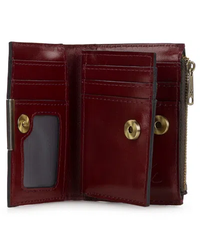 Patricia Nash Busalla Leather Bifold Zipper Wallet In Burgundy