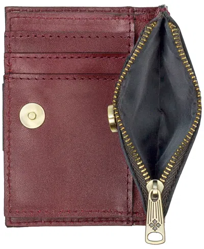 Patricia Nash Busalla Leather Bifold Zipper Wallet In Burgundy
