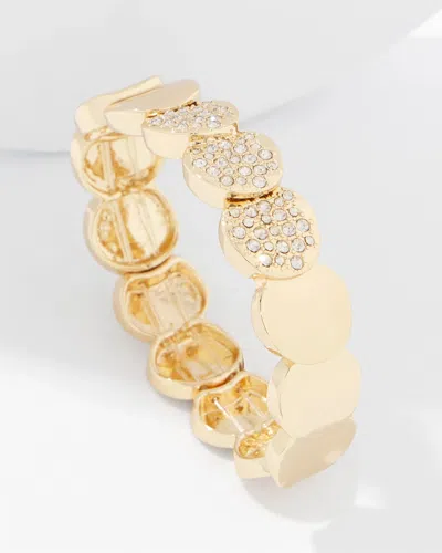 White House Black Market Pave Discs Stretch Bracelet |  In Gold