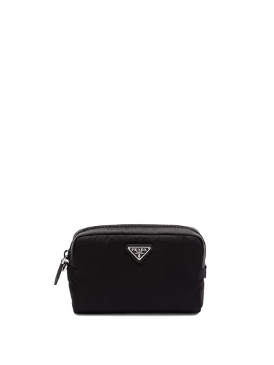 Prada Re-nylon Pouch In Black  