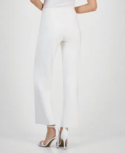 Anne Klein Women's High-rise Pull-on Wide-leg Pants In White
