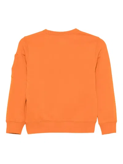 C.p. Company Logo Pocket Sweat In Orange