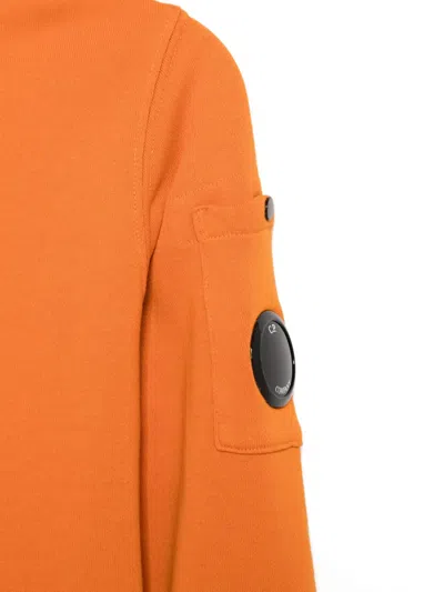 C.p. Company Logo Pocket Sweat In Orange