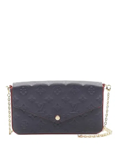 Pre-owned Louis Vuitton 2018 Pochette Félicie Monogram Empreinte Clutch Bag In Blue