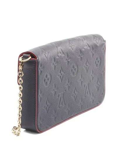 Pre-owned Louis Vuitton 2018 Pochette Félicie Monogram Empreinte Clutch Bag In Blue