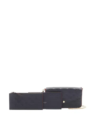 Pre-owned Louis Vuitton 2018 Pochette Félicie Monogram Empreinte Clutch Bag In Blue
