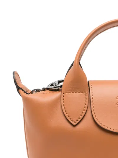 Longchamp Extra Small Le Pliage Xtra Leather Top Handle Bag In Brown