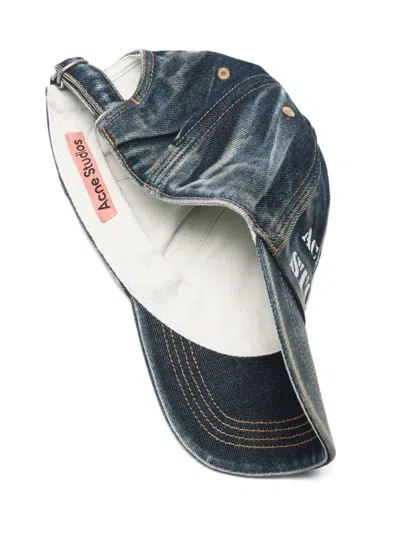 Acne Studios Logo-print Baseball Cap In Blue