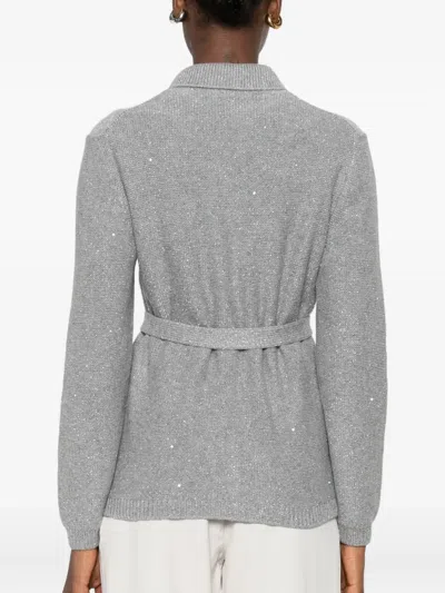 Gran Sasso Button-fastening Belted Cardigan In Gray