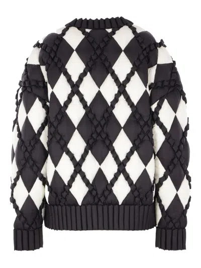 Raxxy Two-tone Quilted Jacket With Pattern In Black