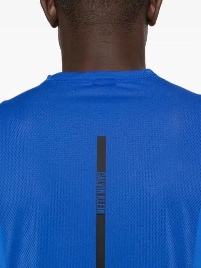 Calvin Klein Mesh-panel T-shirt In Blue