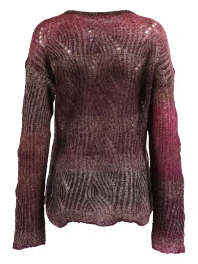 Kangra Cashmere Crew Neck Sweater With Shades Effect In Multi