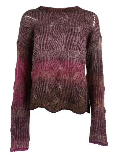 Kangra Cashmere Crew Neck Sweater With Shades Effect In Multi