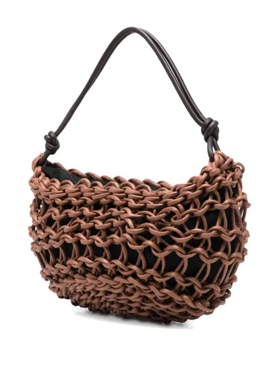 Alienina Aurora Woven Shoulder Bag In Brown