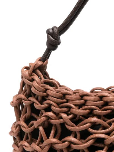 Alienina Aurora Woven Shoulder Bag In Brown