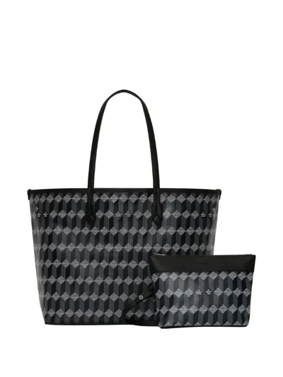 Au Depart Geometric-print Tote Bag In Black