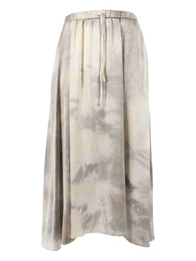 Ballantyne Flowing White Viscose Skirt With Classic Silhouette In Neutral