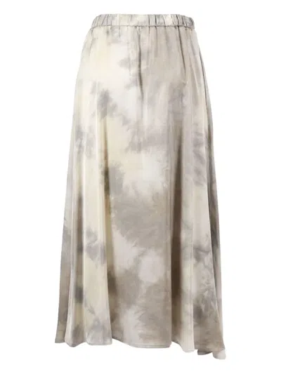Ballantyne Flowing White Viscose Skirt With Classic Silhouette In Neutral