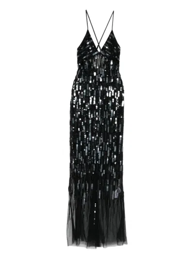 Elisabetta Franchi Sequin-embellishment Maxi Dress In Black