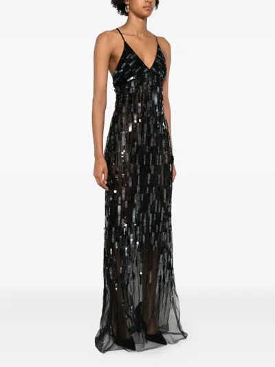 Elisabetta Franchi Sequin-embellishment Maxi Dress In Black