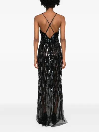 Elisabetta Franchi Sequin-embellishment Maxi Dress In Black