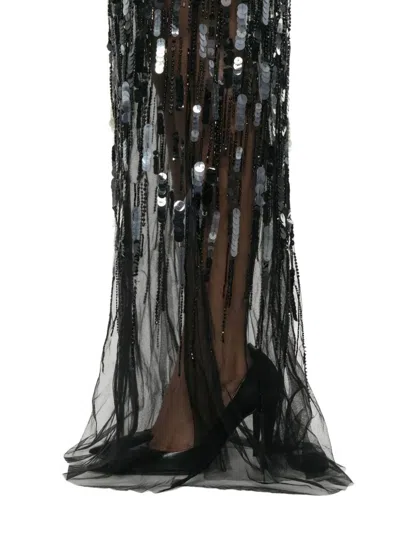 Elisabetta Franchi Sequin-embellishment Maxi Dress In Black