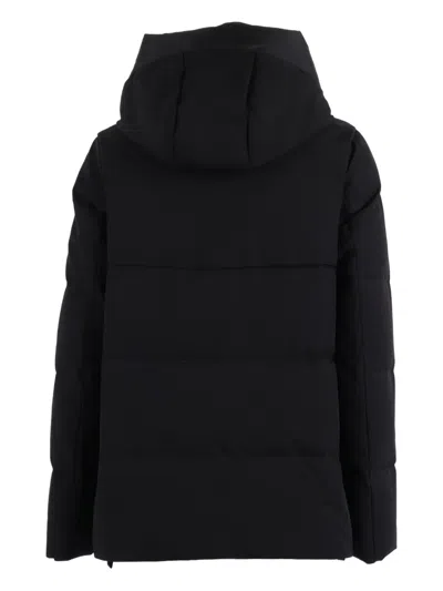 Duno Mid-thigh Length Quilted Padded Coat In Black
