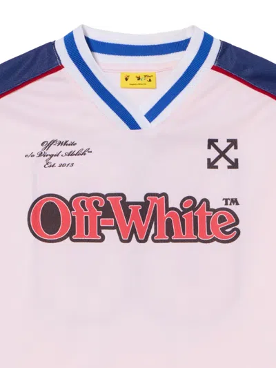 Off-white Soccer Track Logo T-shirt In Pink