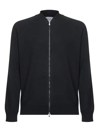 D4.0 Zipped Raglan-seleeve Cardigan In Black