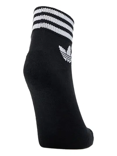 Adidas Originals Striped Ankle Socks Pack (pack Of Three) In Black