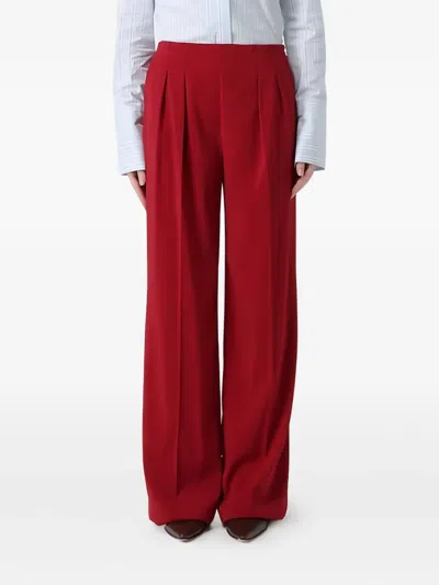 Patrizia Pepe Pleated Trousers In Red